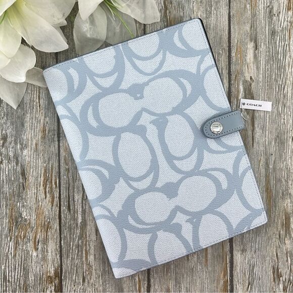 Coach Handbags - Coach Notebook Silver Ice Blue Sketch